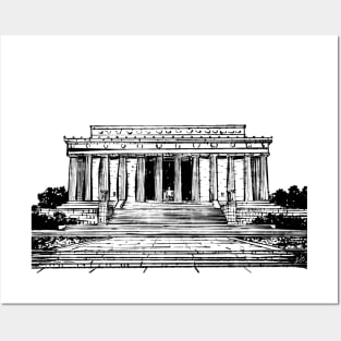 LINCOLN MEMORIAL ink painting.1 Posters and Art